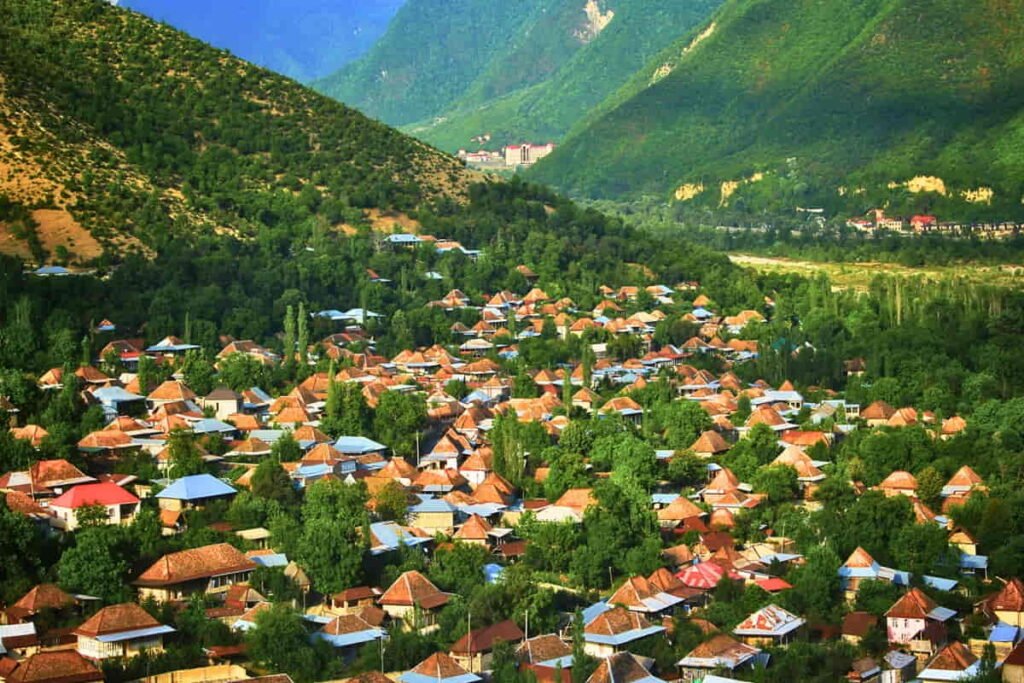 Panoramic view of Sheki, Azerbaijan