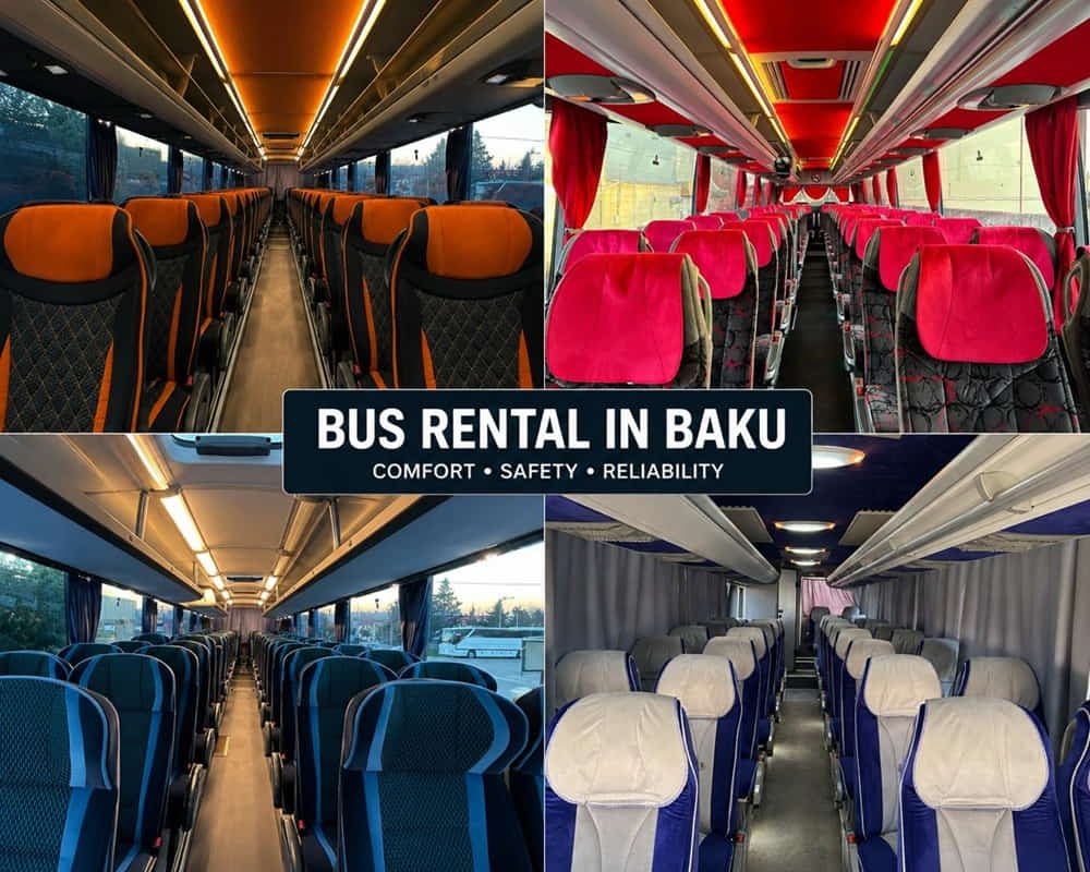 Bus rental Baku buses interior
