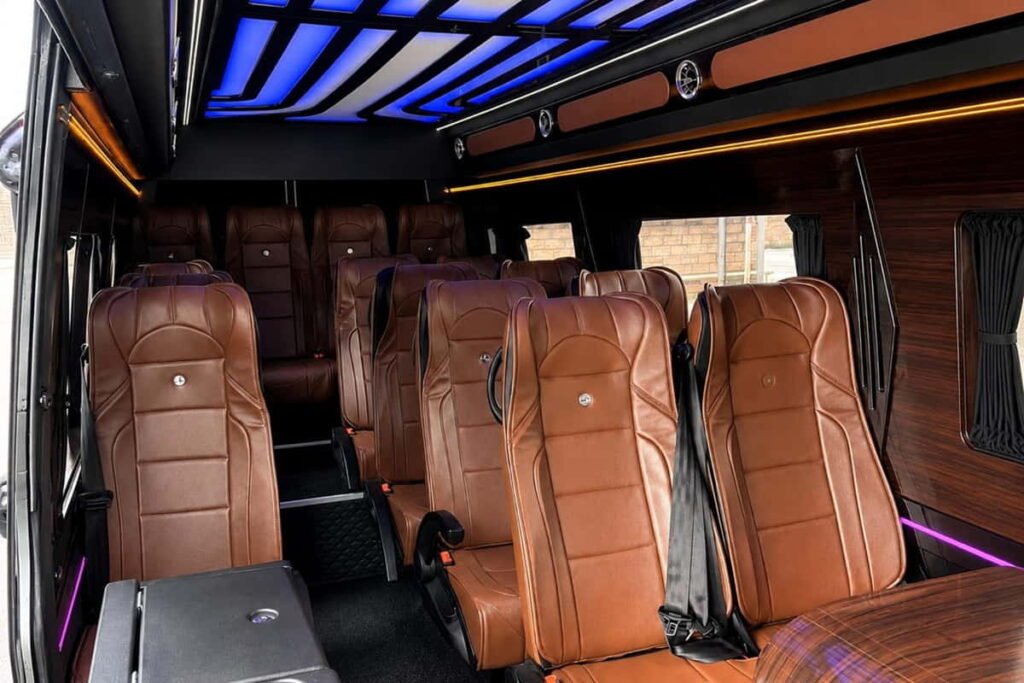 20 seater minibus interior in Baku with comfortable seats