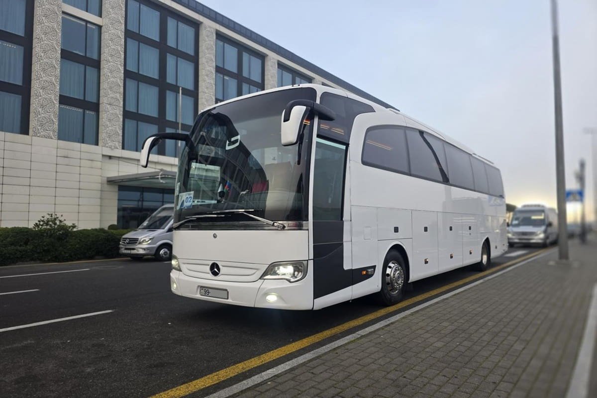 46-seater bus rental in Baku Mercedes coach for group travel