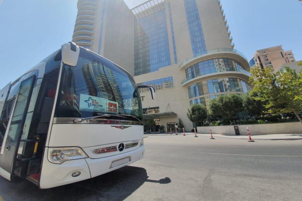 55-Seater private bus rental in Baku