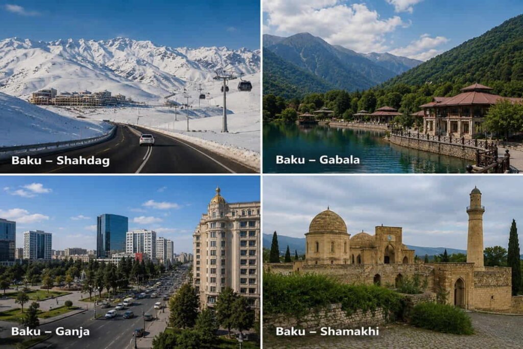 Popular routes from Baku to Shahdag, Gabala, Ganja and Shamakhi